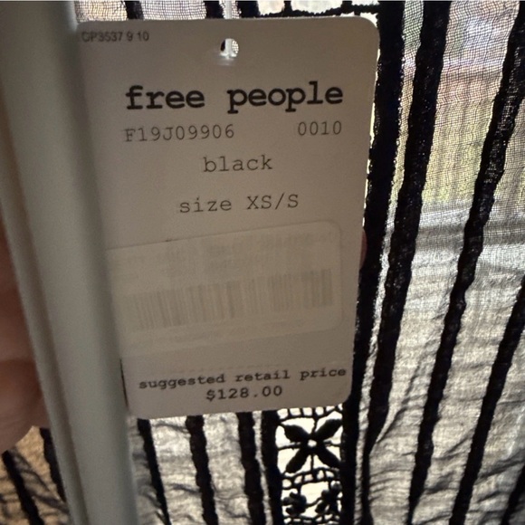 $128 Free People XS/small Distressed Black Willow Reverse High Low Kimono shrug - Picture 6 of 8